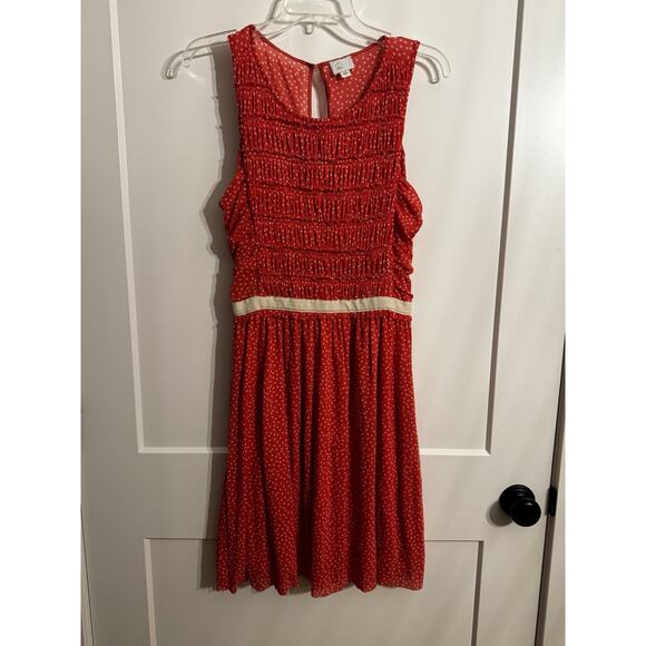 9-H15 STCL Dresses & Skirts - Women's Anthropolgie 9-H15 STCL Dress Red Cream Dot Sz M Beach Preppy Wedding